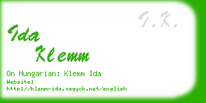 ida klemm business card